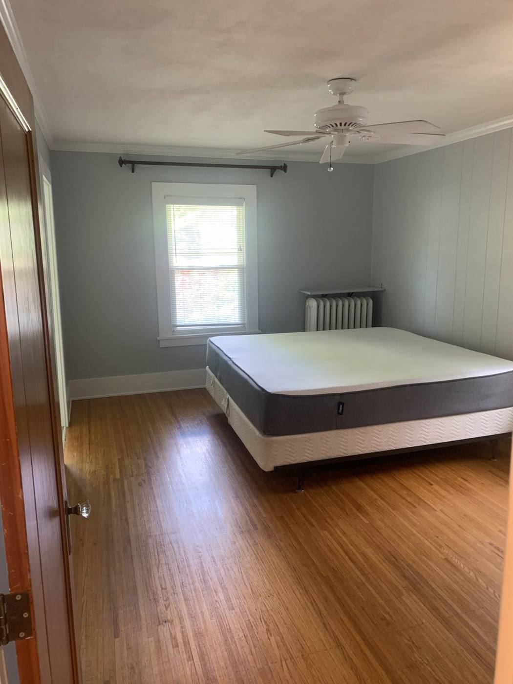 Bedroom in pale gray
