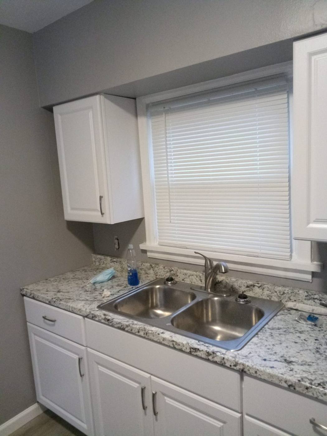Kitchen with white cabinets